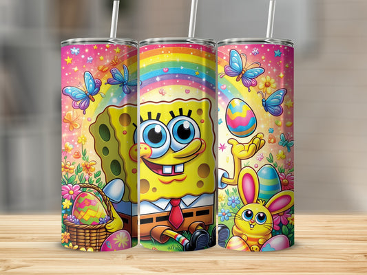 Spongebob Easter Rainbow Butterflies Tumbler product type