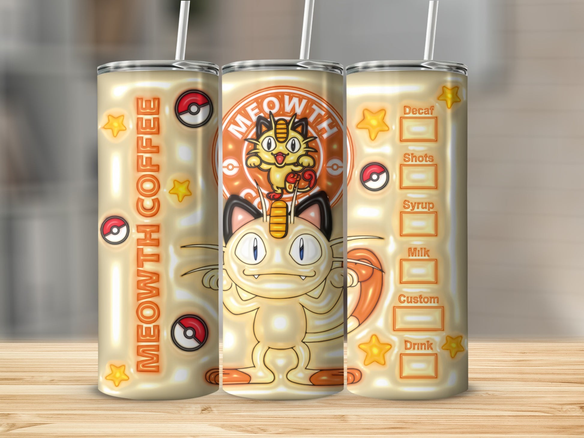 MEOWTH COFFEE Meowth Character Customizable Drink Tumbler Product Type