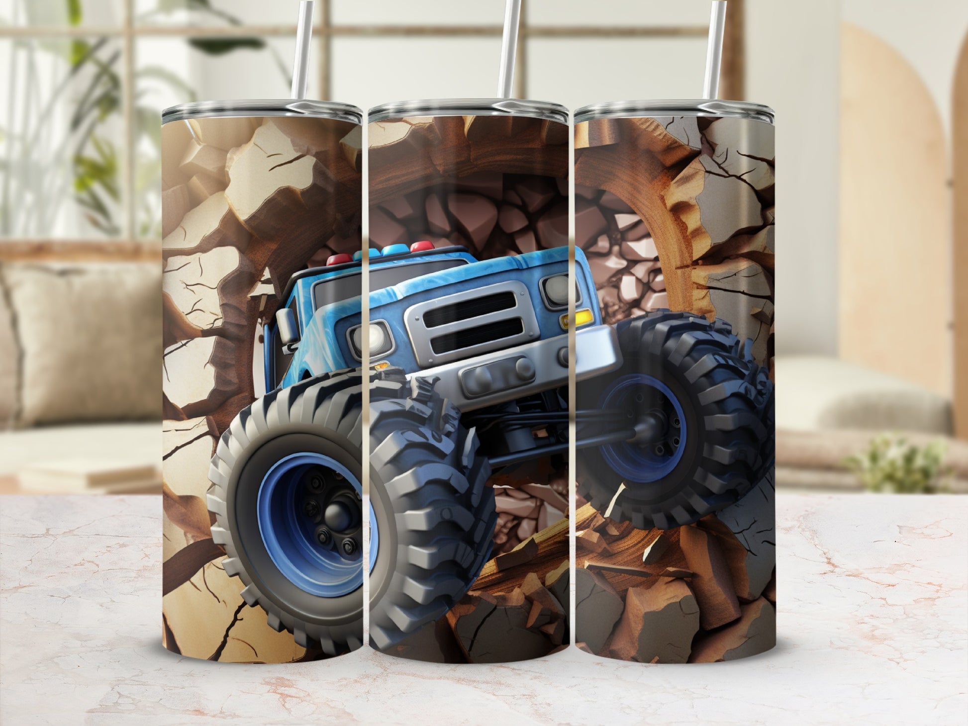 Off-Road Monster Truck Art Tumbler for Adventure Lovers