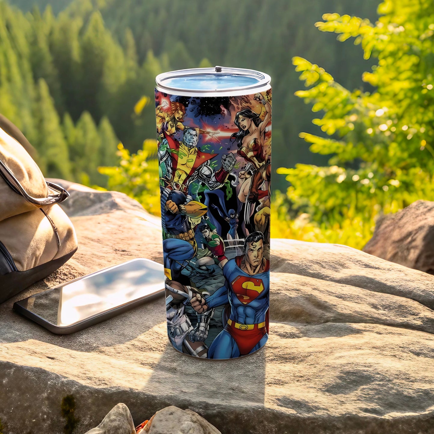 Justice League Superheroes Travel Tumbler 20 oz