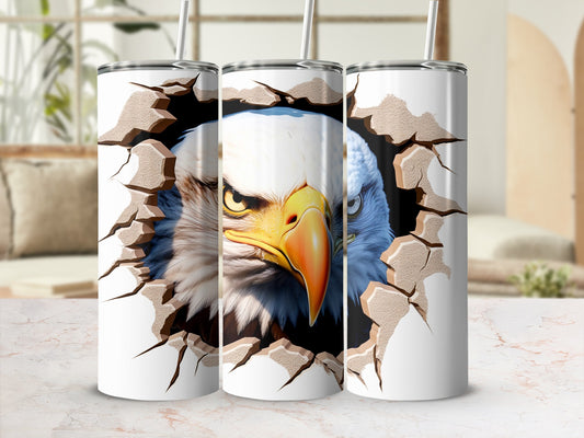 Fierce Bald Eagle Cracked Wall Design product type