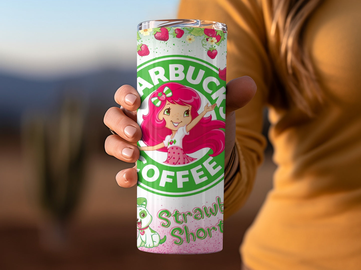 Strawberry Shortcake Inspired Coffee Tumbler
