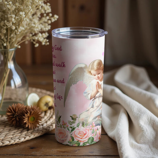 Beautiful Angel Praying Illustration Tumbler Cup