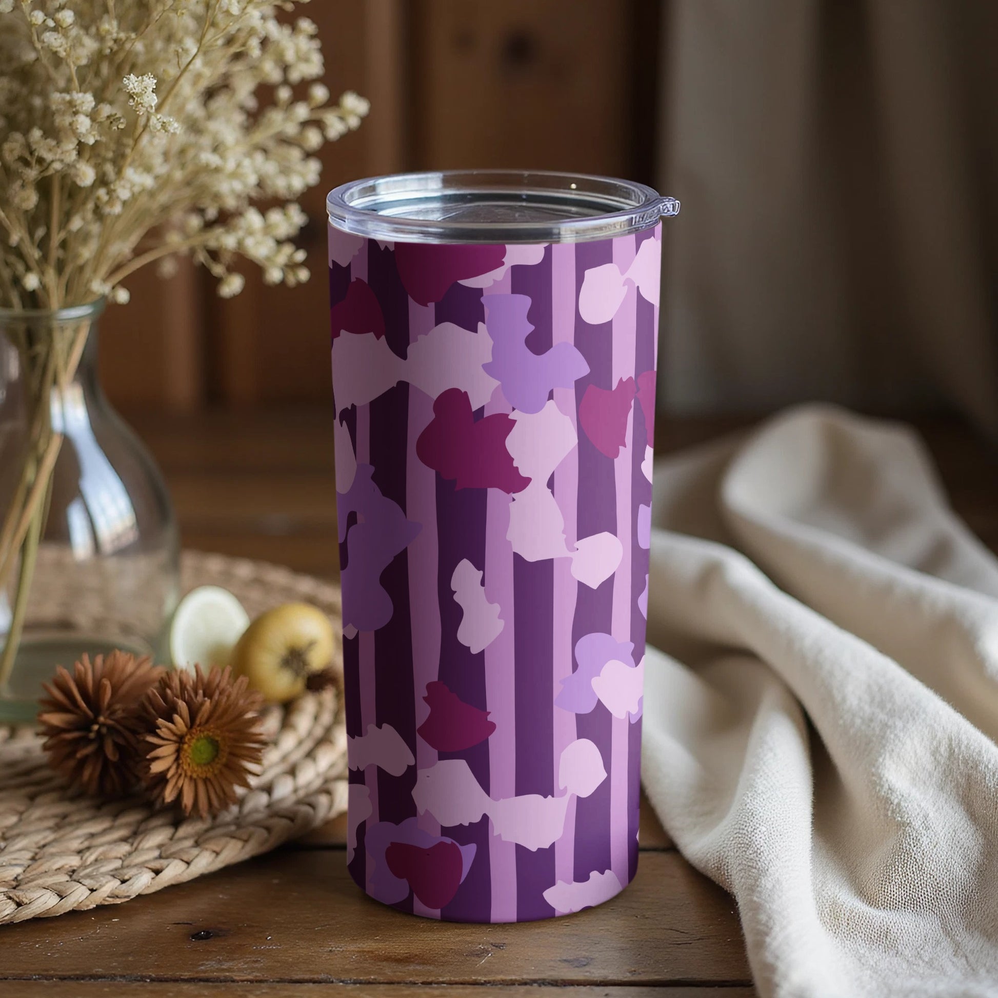 Purple Camouflage Pattern Insulated Tumbler for All Day Use