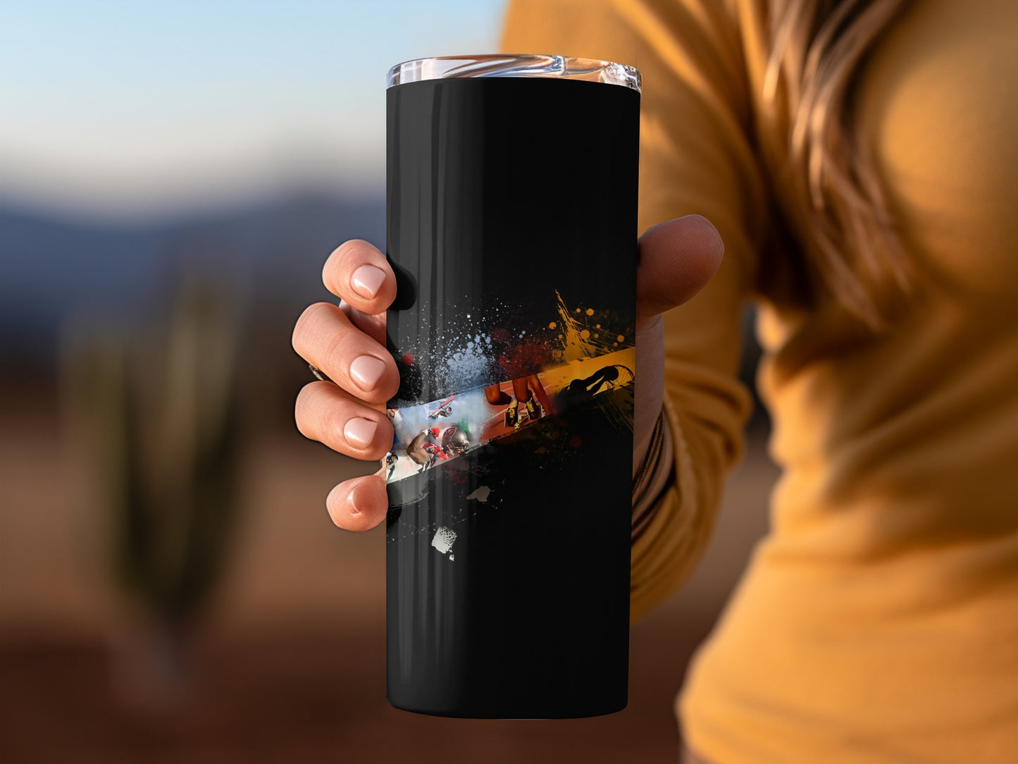 Black Abstract Art Design Insulated Tumbler Product