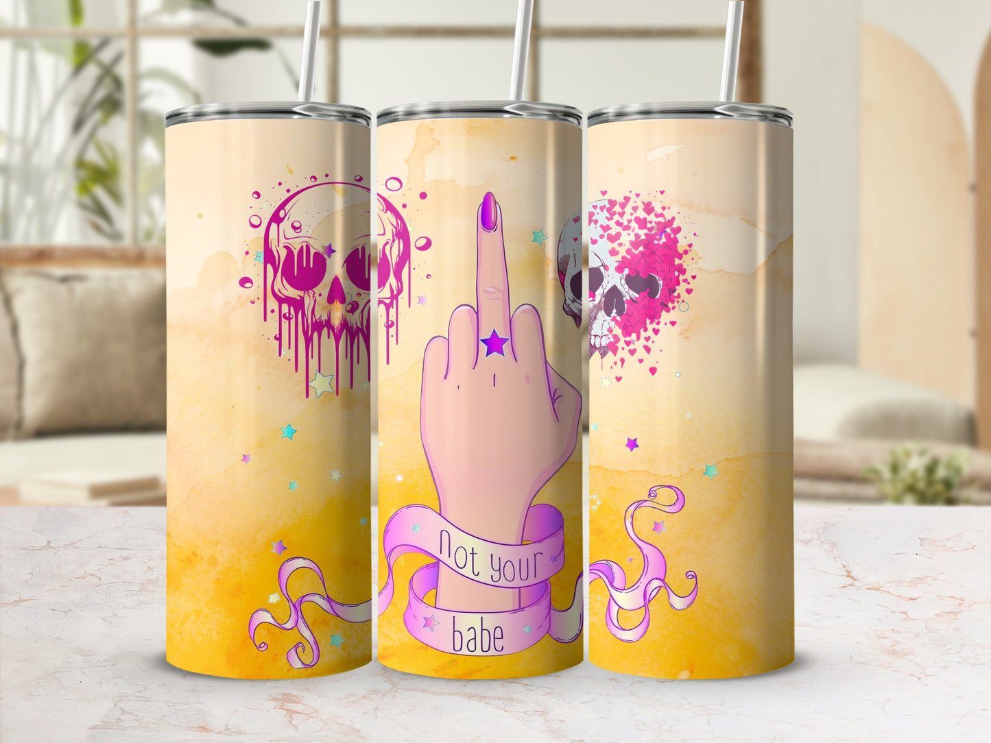 Not Your Babe Skull Design Insult Theme Tumbler Product