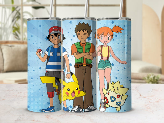 Pokémon Character Tumbler with Ash Misty and Brock
