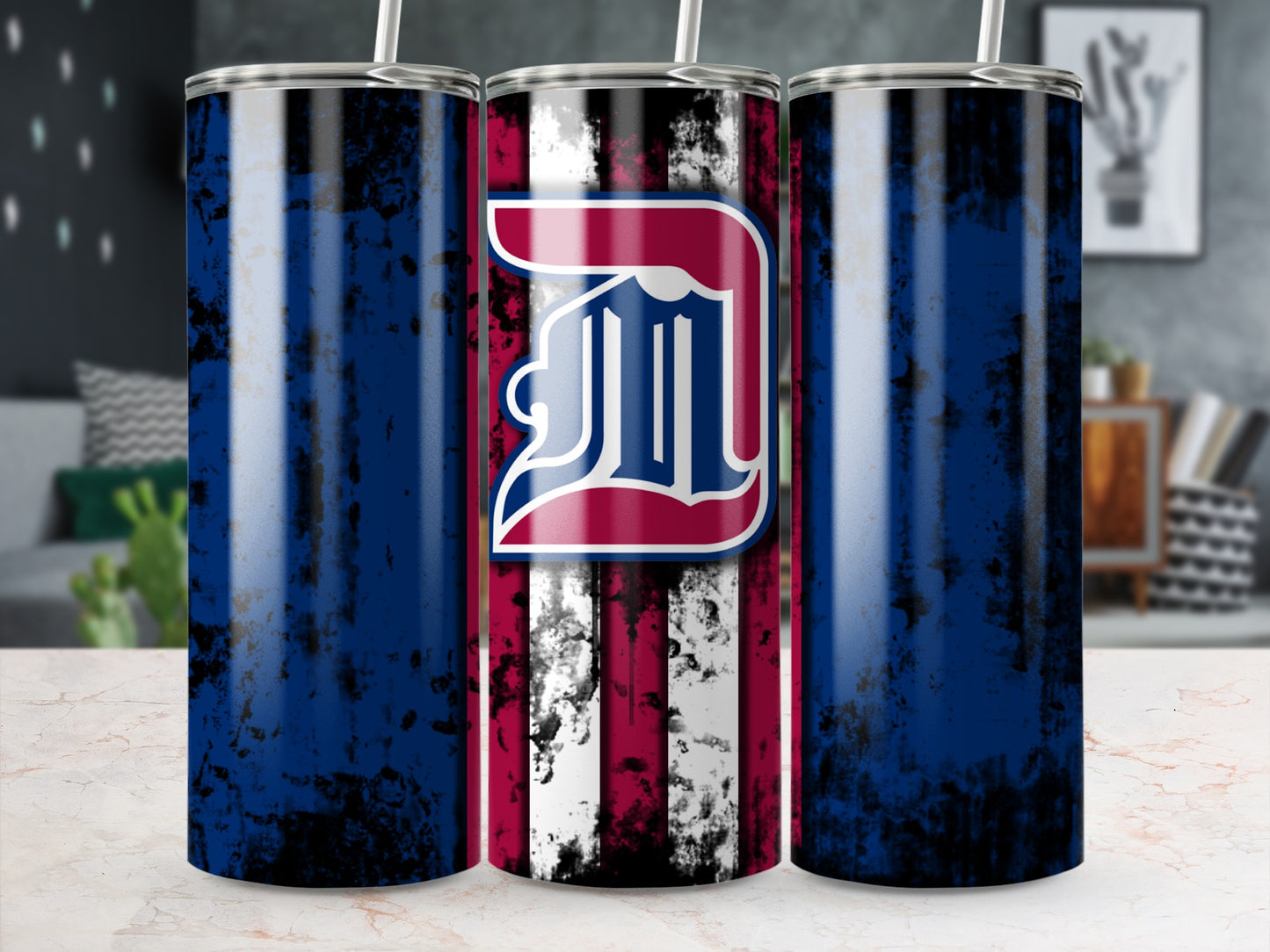 Vintage Red White and Blue Pattern Tumbler Product