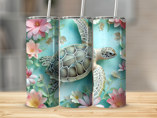 Oceanic Sea Turtle Tropical Floral Drink Tumbler product type