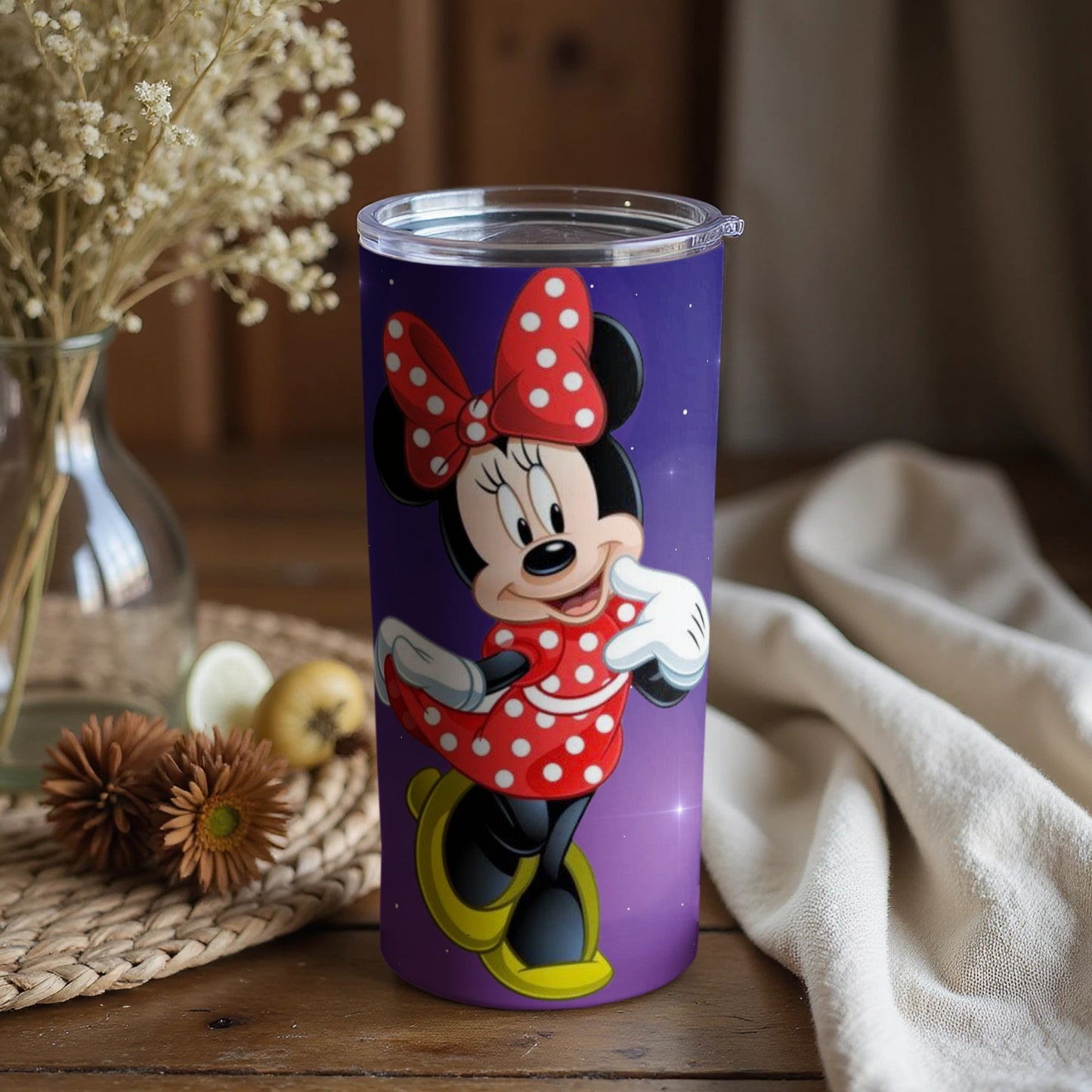 Minnie Mouse Red Polka Dot Dress Purple Tumbler