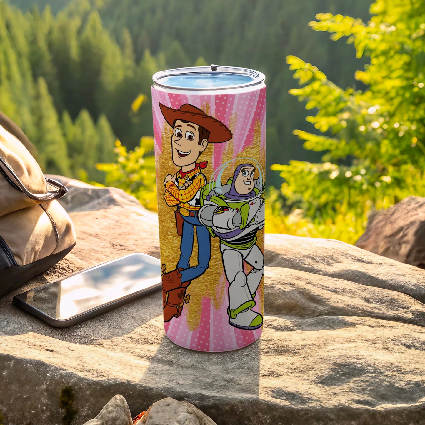 Toy Story Woody and Buzz Lightyear Travel Tumbler