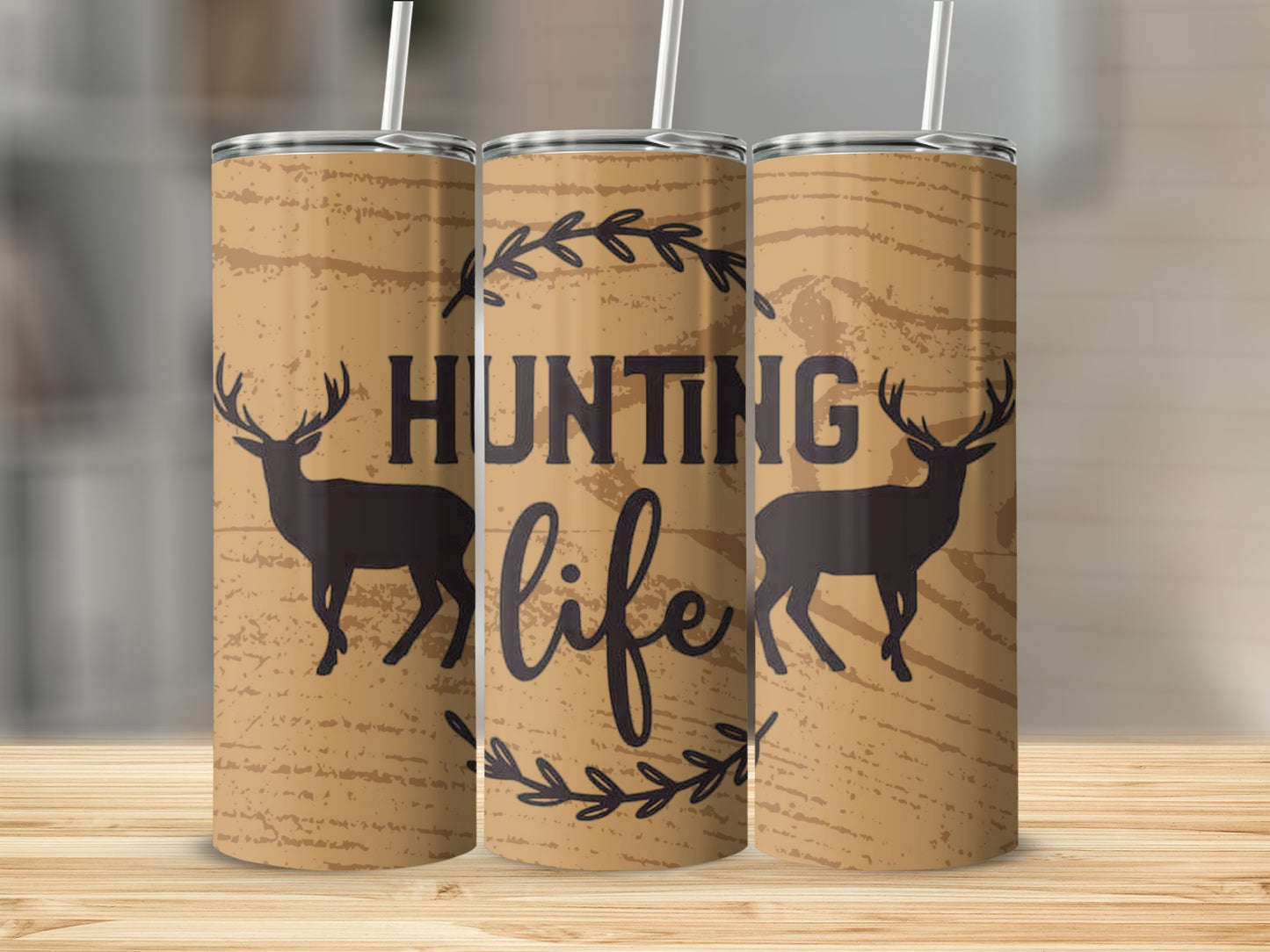 Hunting Life Deer Print Insulated Tumbler Cup