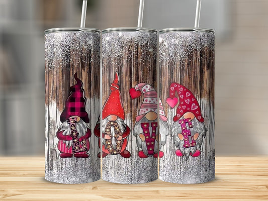 Cute Gnome Glitter Design Tumbler Wholesale Set