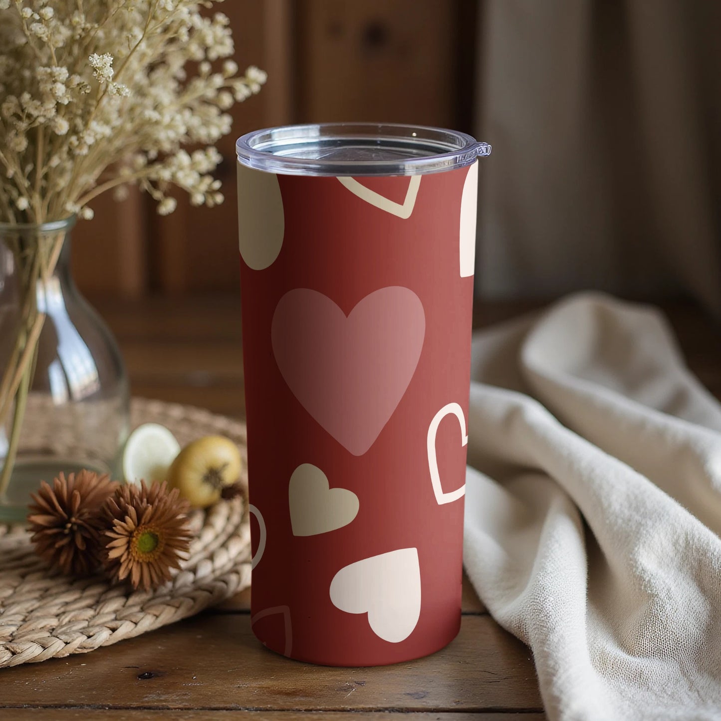 Cute Heart Pattern Tumbler Designed for Everyday Use