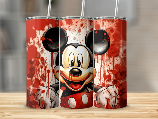 Splattered Mickey Mouse Art Insulated Tumbler