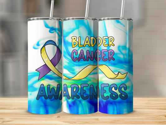 Bladder Cancer Awareness Tumbler with Colorful Design