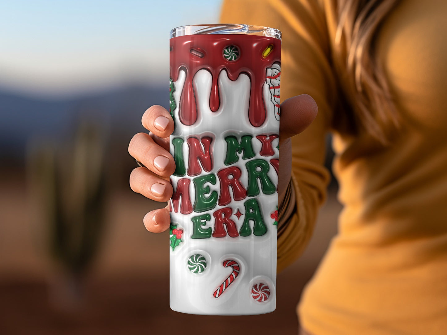 Fun Christmas Themed Tumbler with Red and Green Text