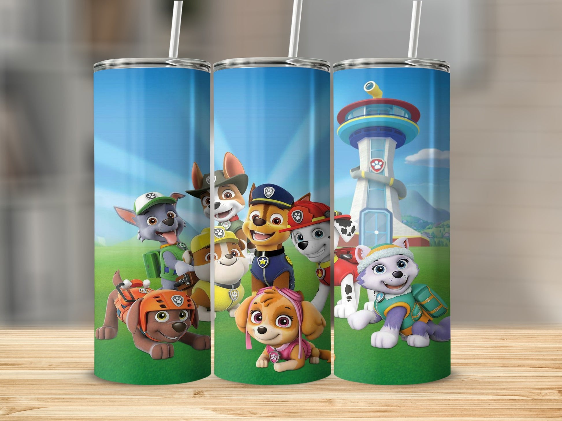 Colorful Cartoon Character Group Tall Tumbler Cup