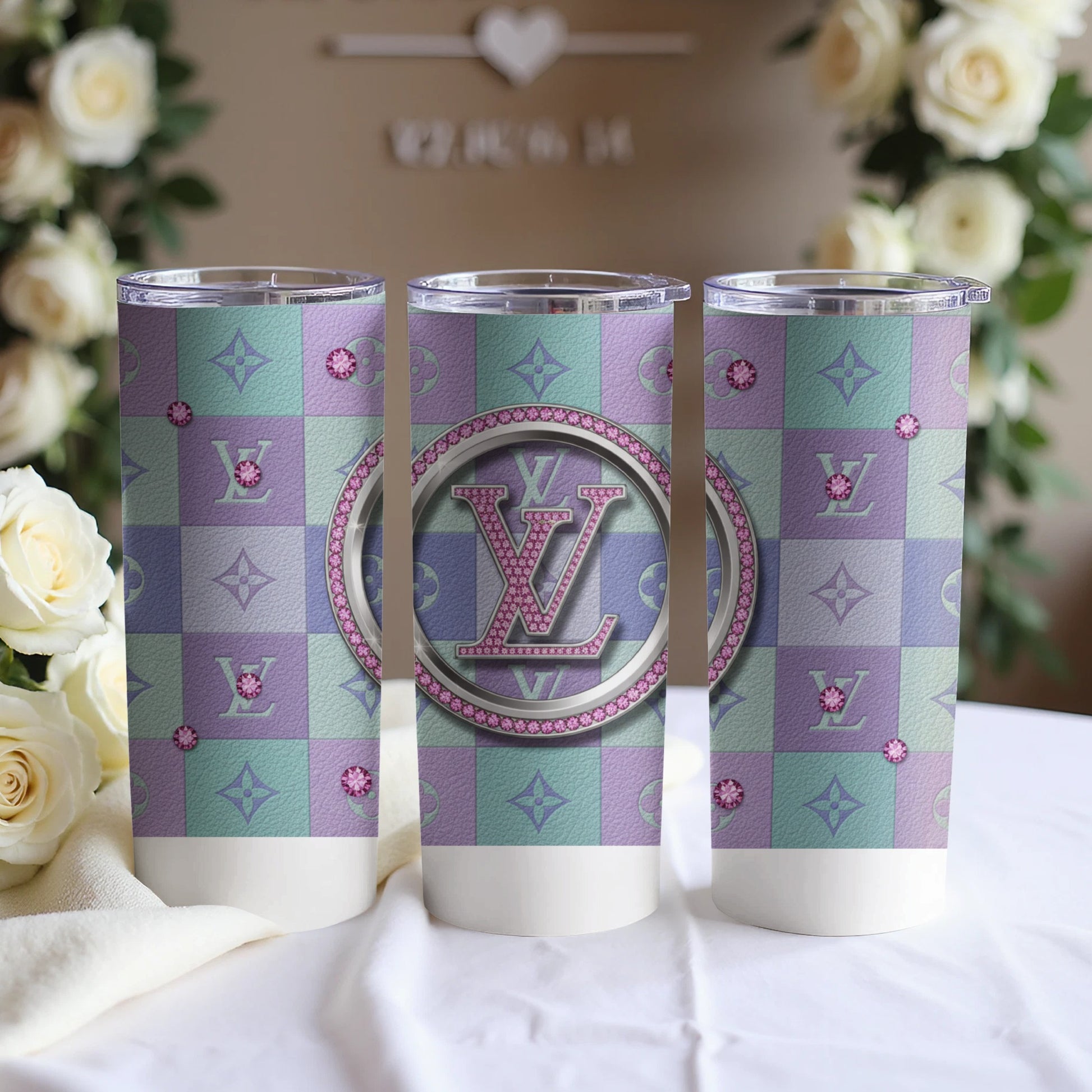 Elegant Pastel Geometric Luxury Pattern Tumbler