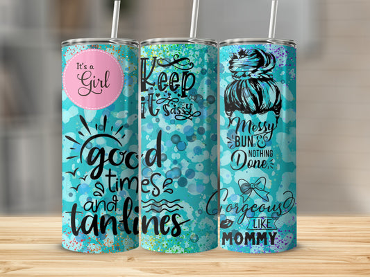 Good Times and Tan Lines Summer Fun Tumbler Cup