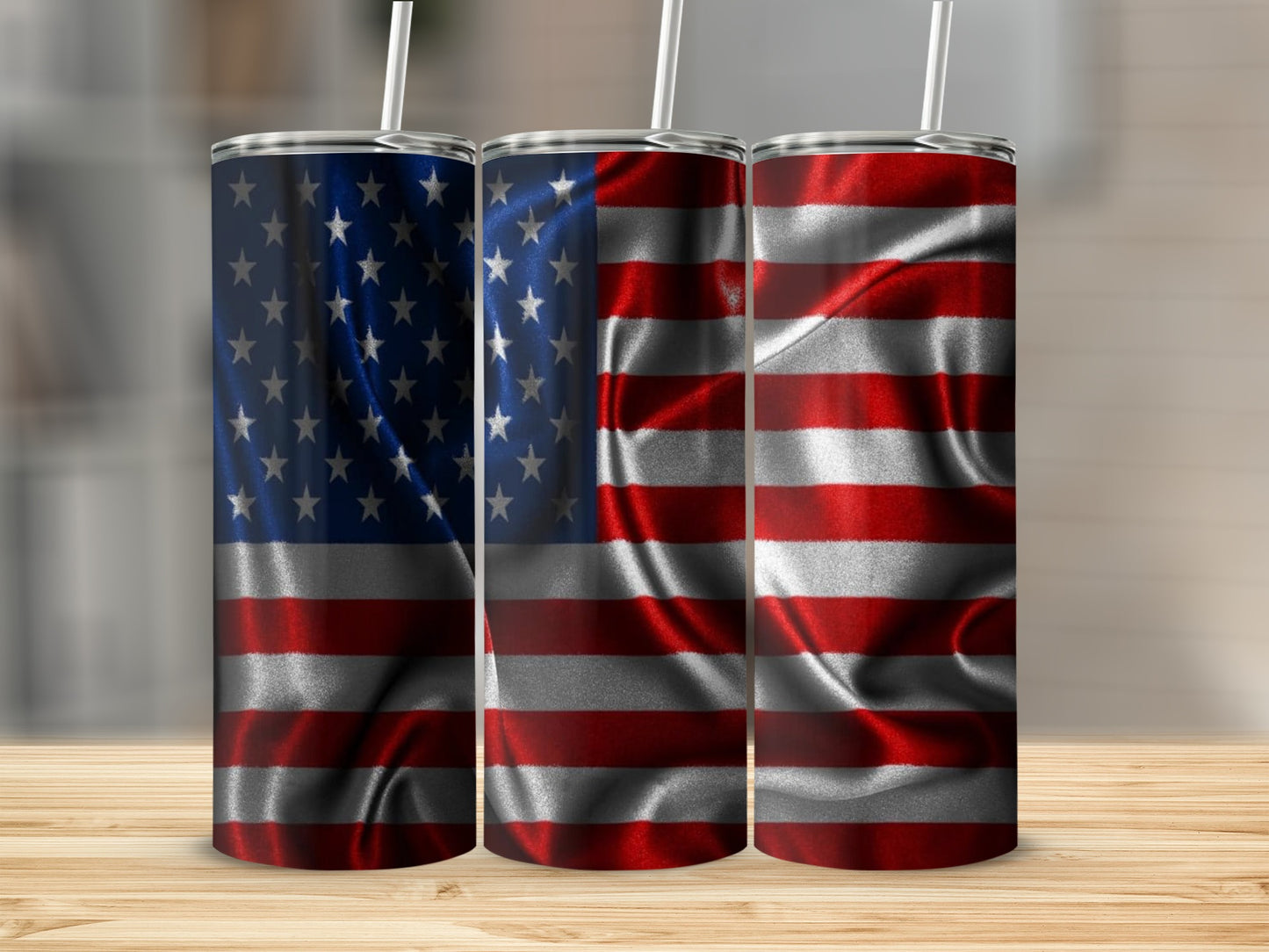 American Flag Themed Patriotic Tumblers Set