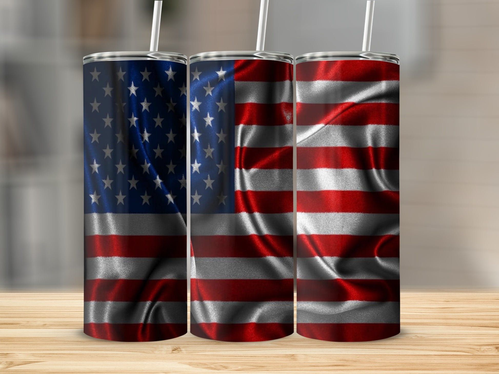 American Flag Themed Patriotic Tumblers Set