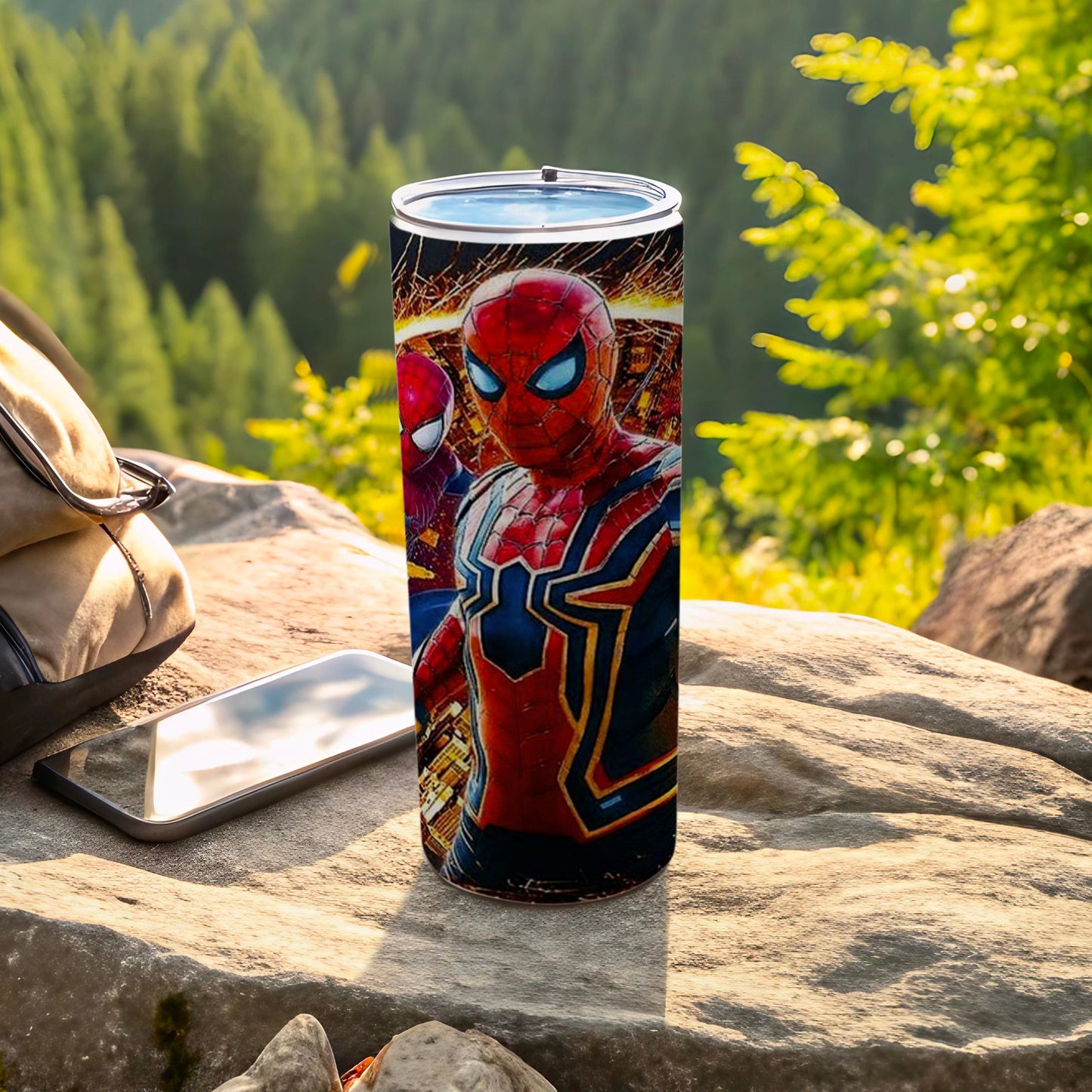 Spider-Man Themed Tumbler Cup with Lid for Fans