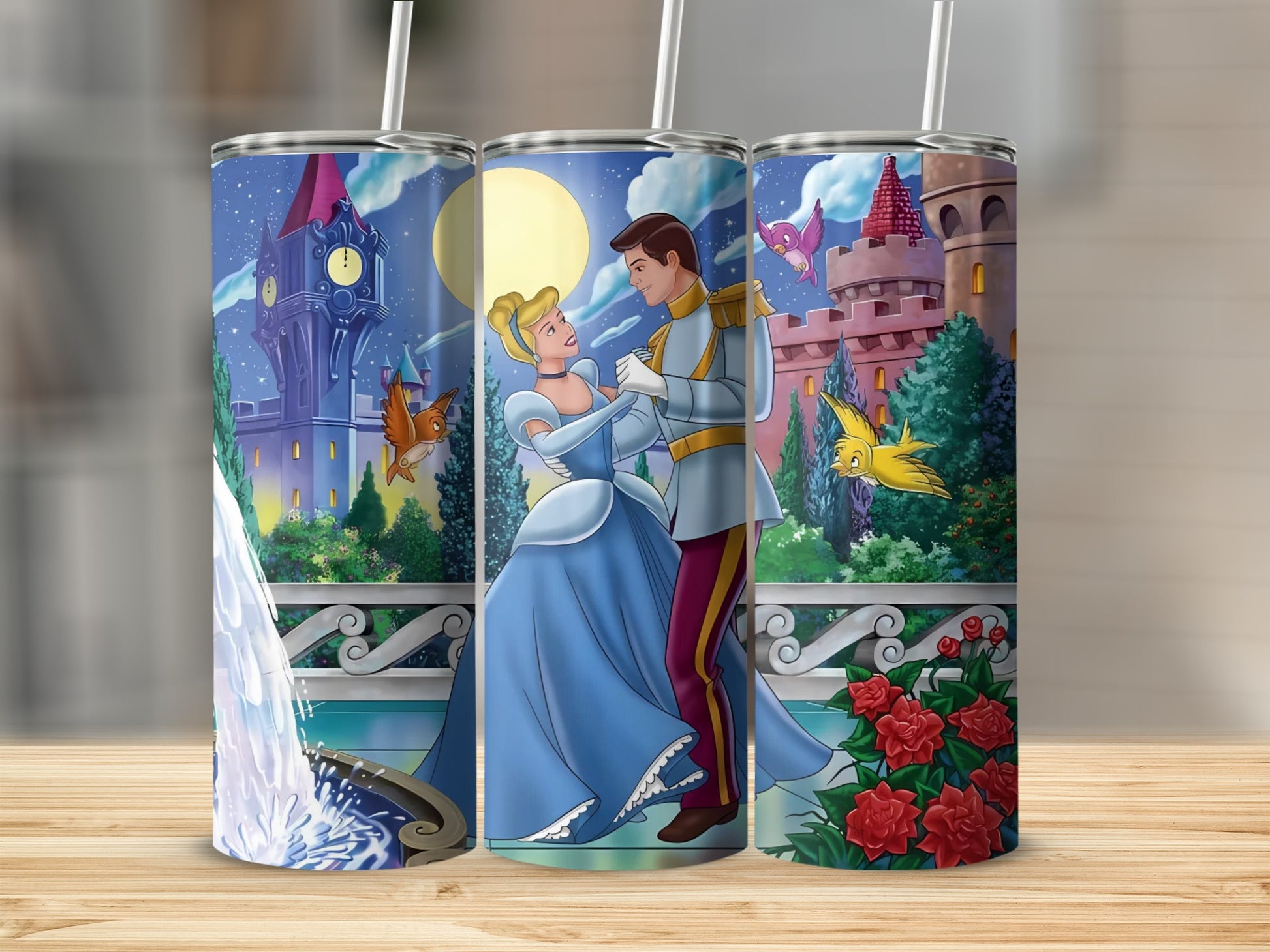 Princess and Prince Castle Scene Travel Tumbler