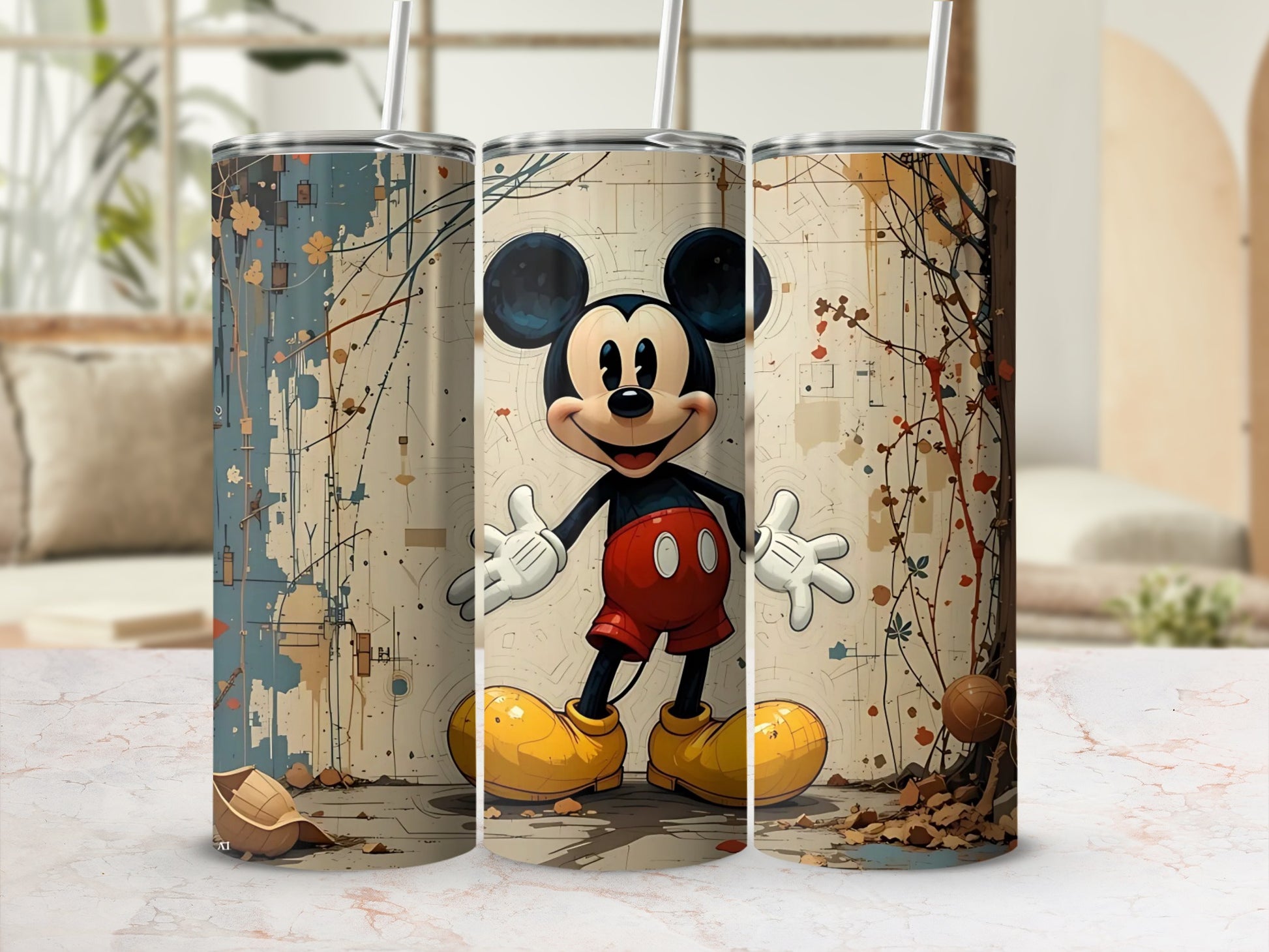 Cartoon Mouse Retro Art Design Insulated Tumbler