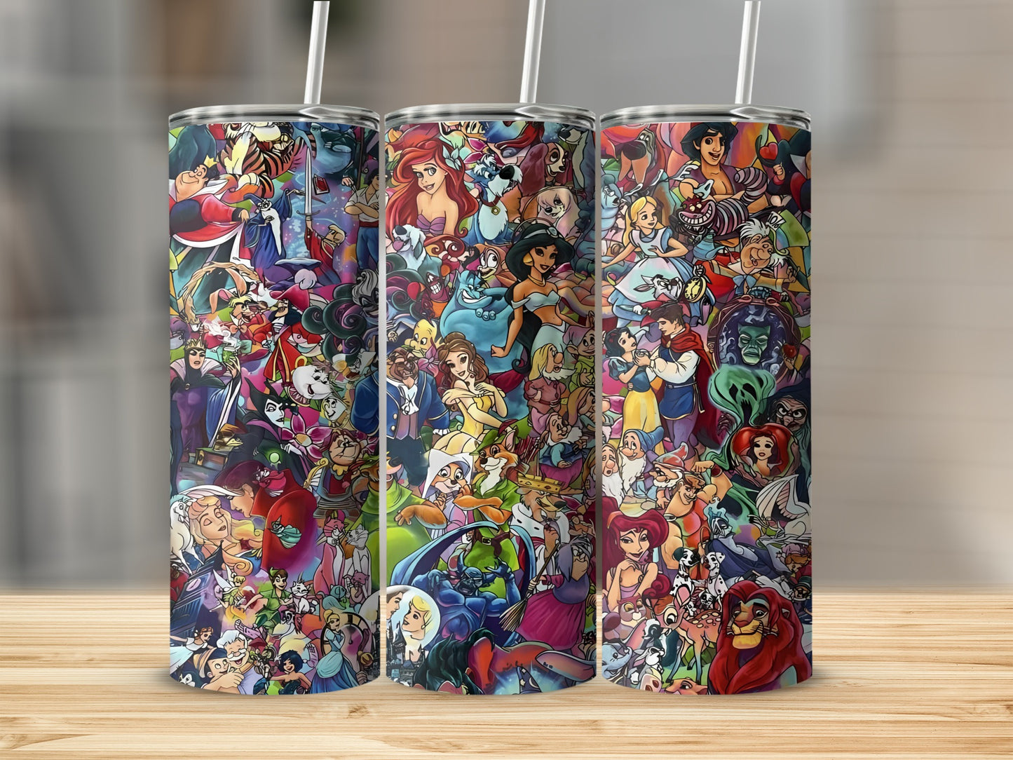 Vibrant Disney Characters Design Tumbler Cup