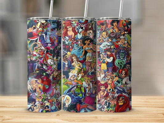 Vibrant Disney Characters Design Tumbler Cup