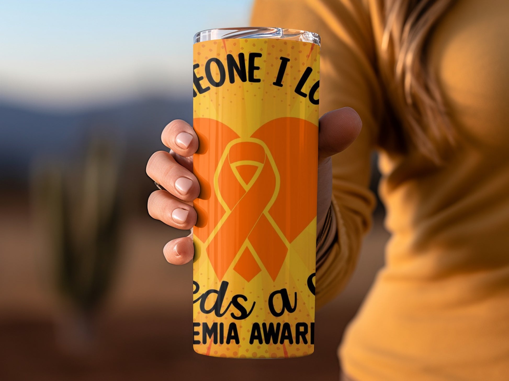 Leukemia Awareness Orange Ribbon Tumbler Gift Idea