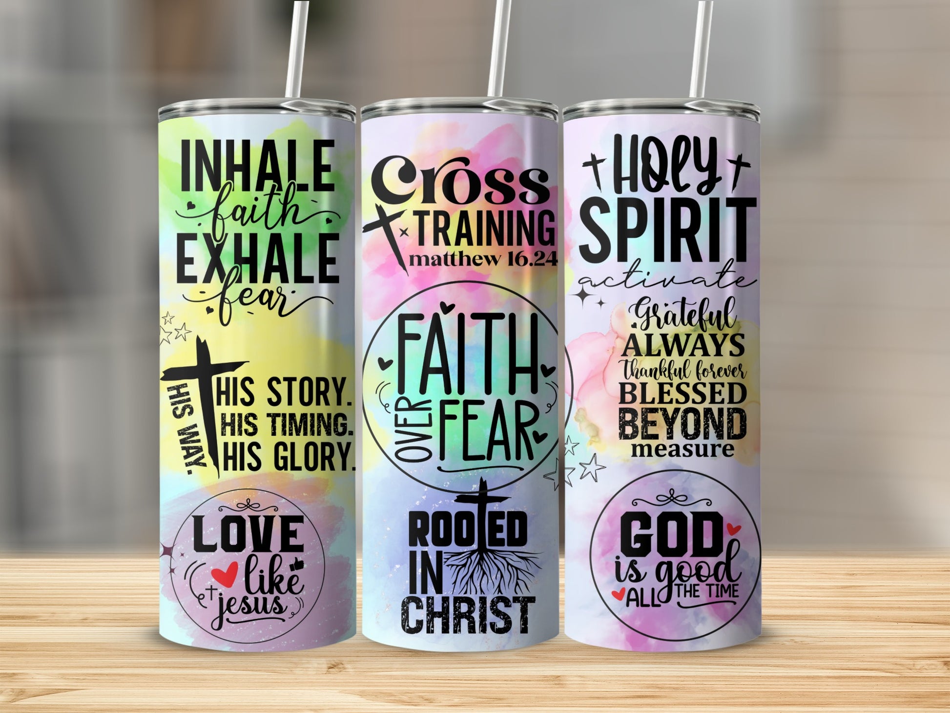 Inspirational Christian Quotes Tumbler Set