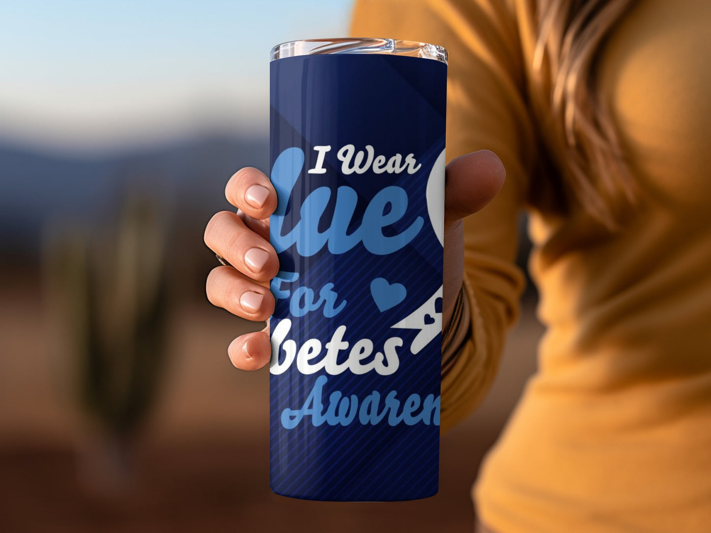 I Wear Blue For Diabetes Awareness Tumbler