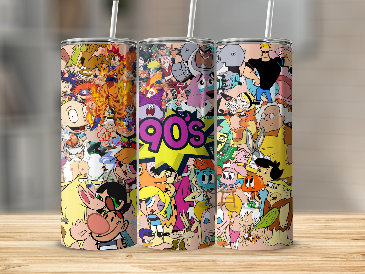 Nostalgic 90s Cartoon Characters Tumbler Collection