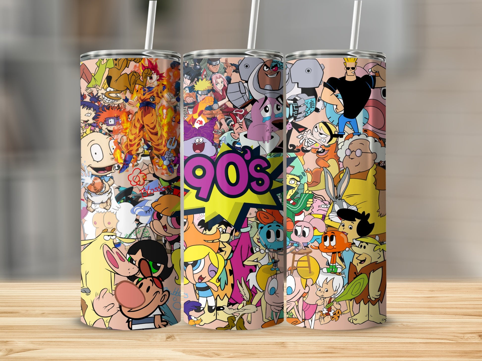 Nostalgic 90s Cartoon Characters Tumbler Collection