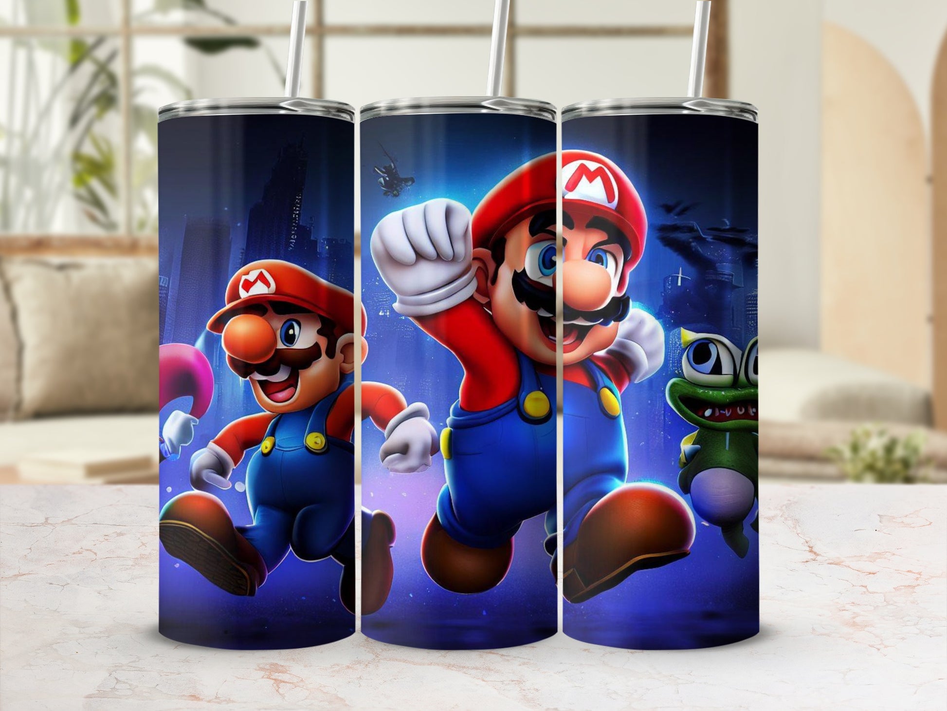 Super Mario and Luigi Design Travel Tumbler Cup
