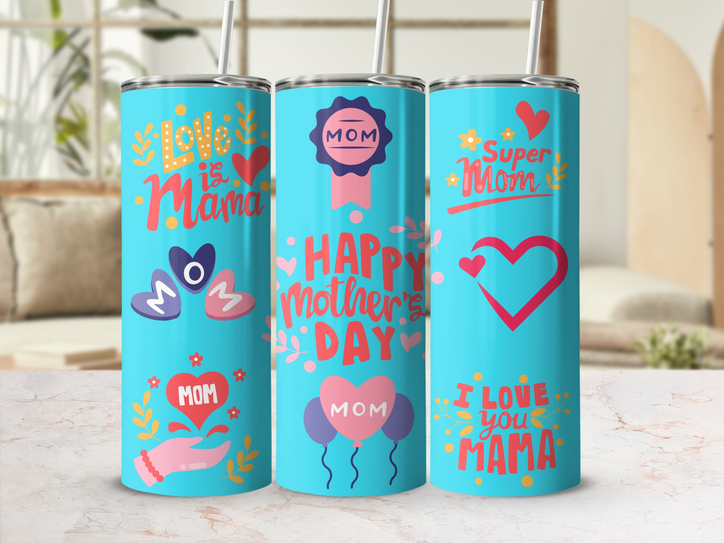 Happy Mother's Day Super Mom Love Mama Tumbler