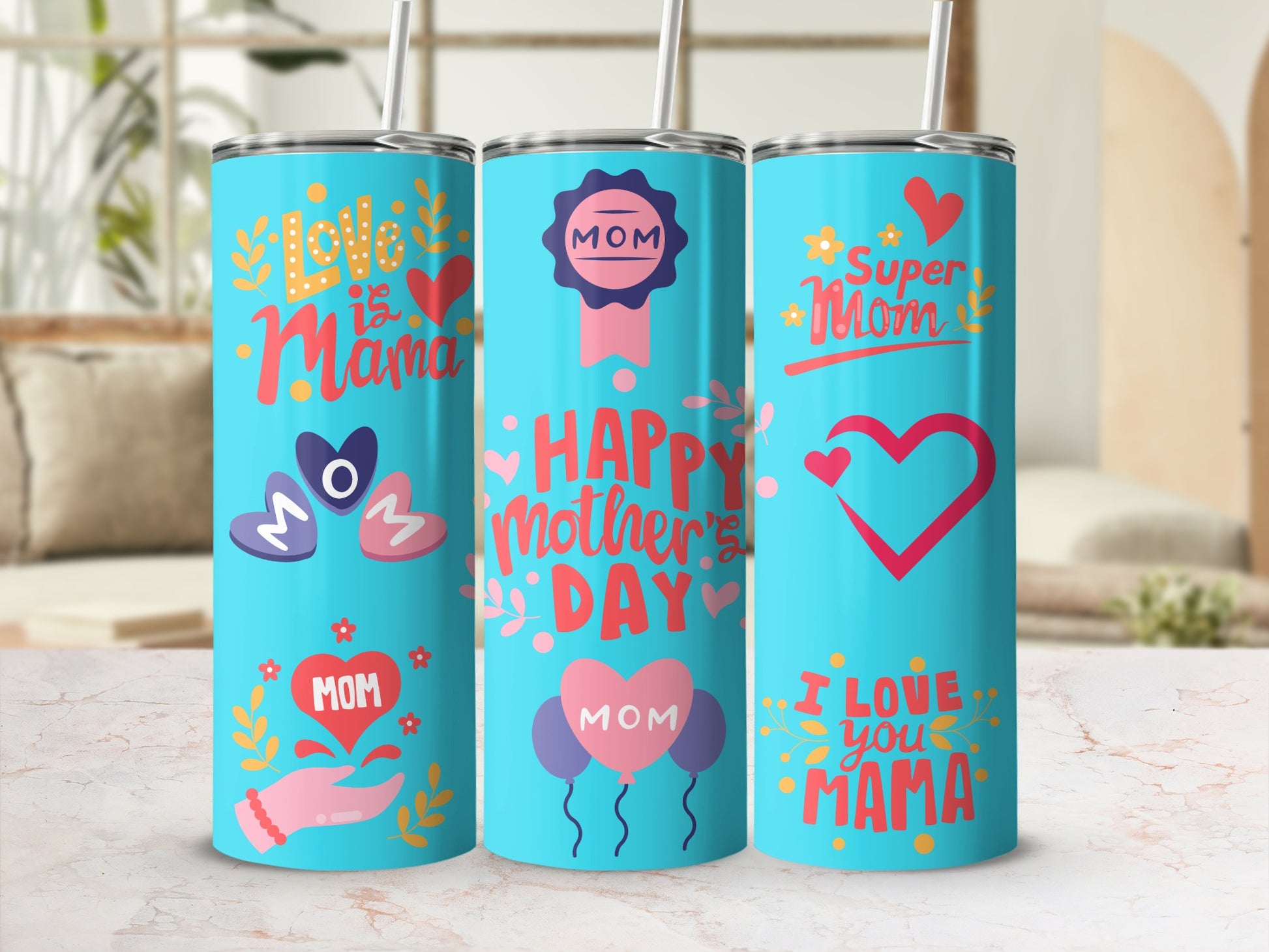 Happy Mother's Day Super Mom Love Mama Tumbler