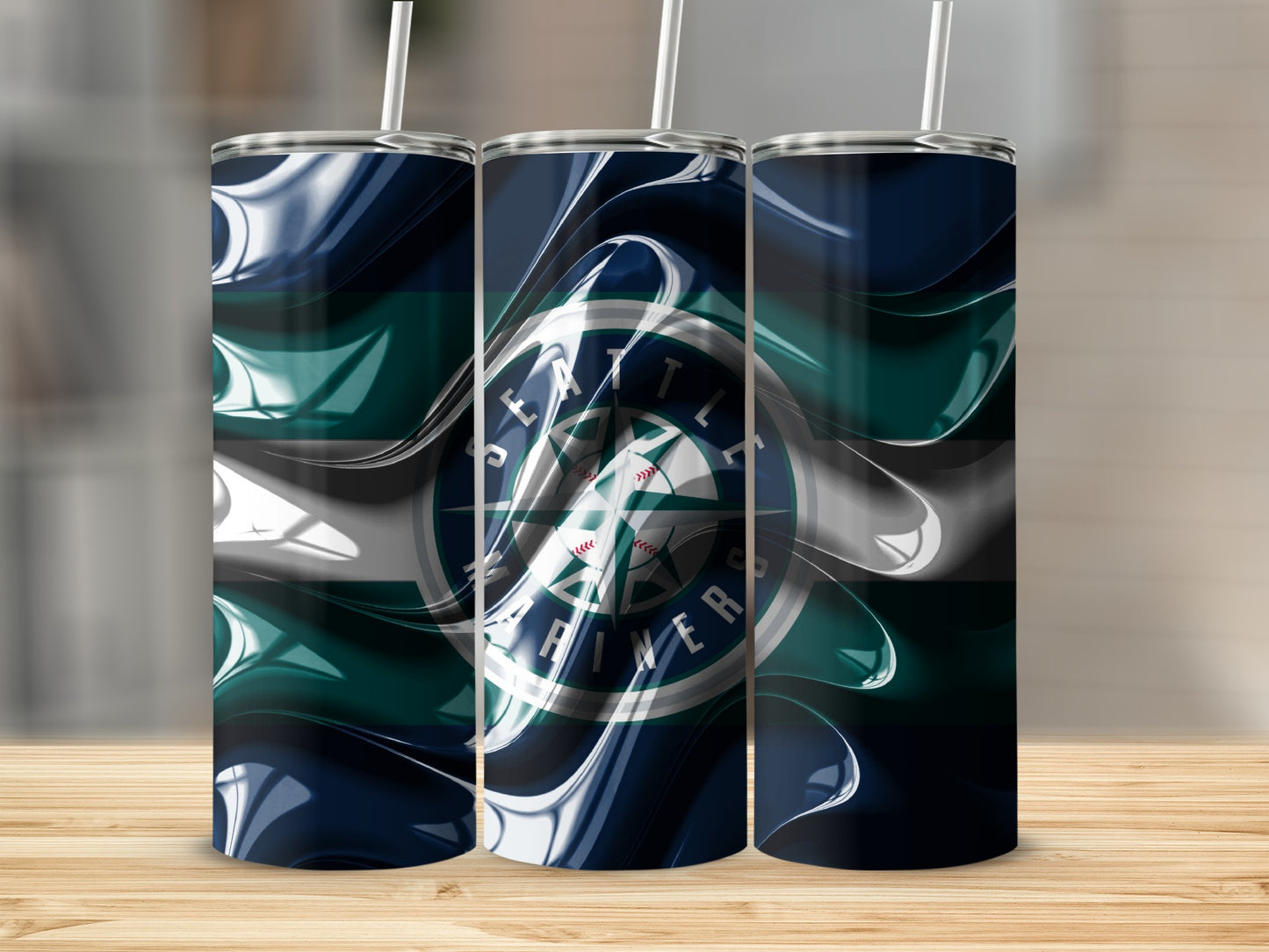 Seattle Mariners Abstract Design Background Pattern Tumblers