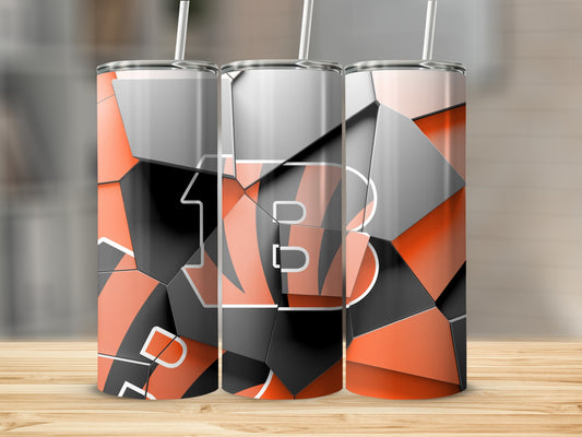 B Shattered Bengals Logo Design Artful Abstract Tumblers
