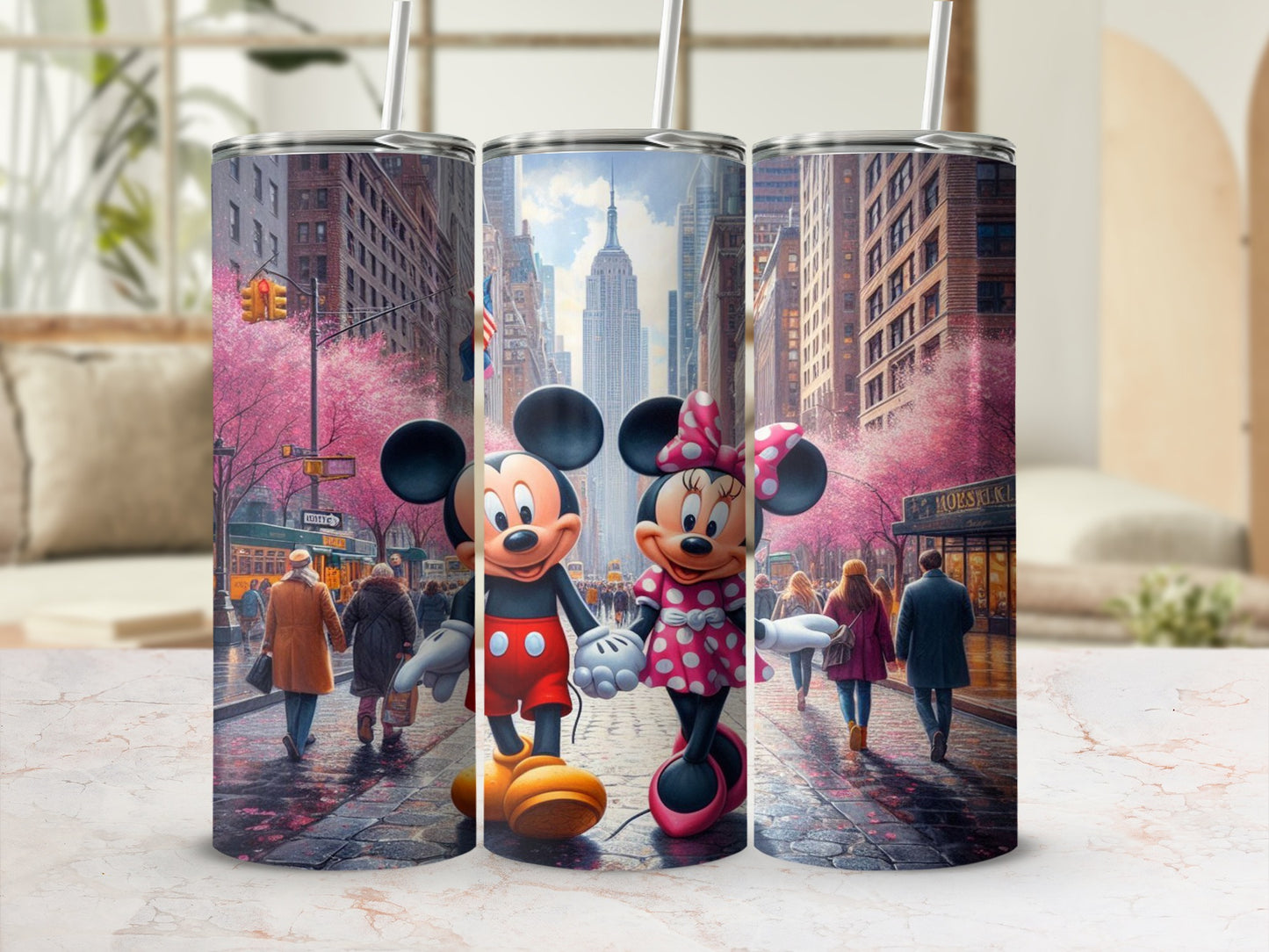 Mickey and Minnie Strolling Through New York Tumbler