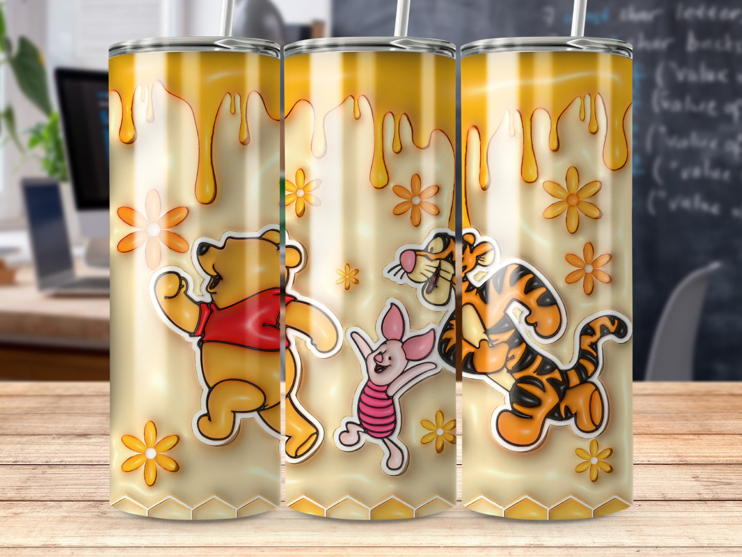Cheerful Bear and Friends Stainless Steel Tumbler