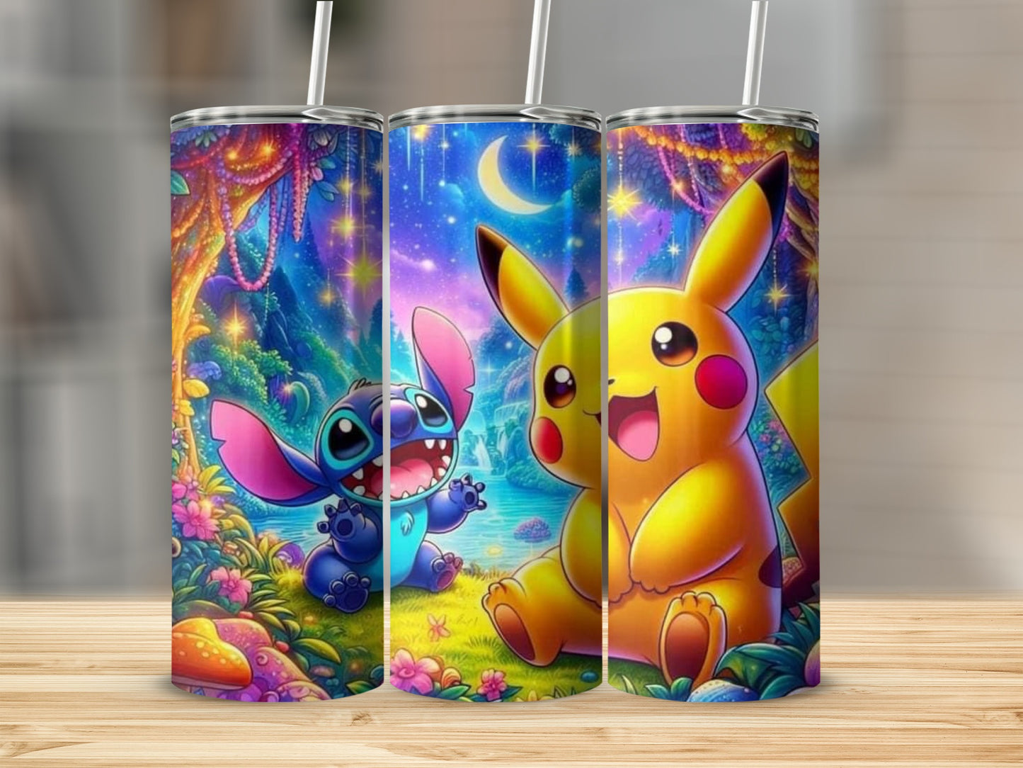 Colorful Cartoon Character Tumbler with Straw for Kids