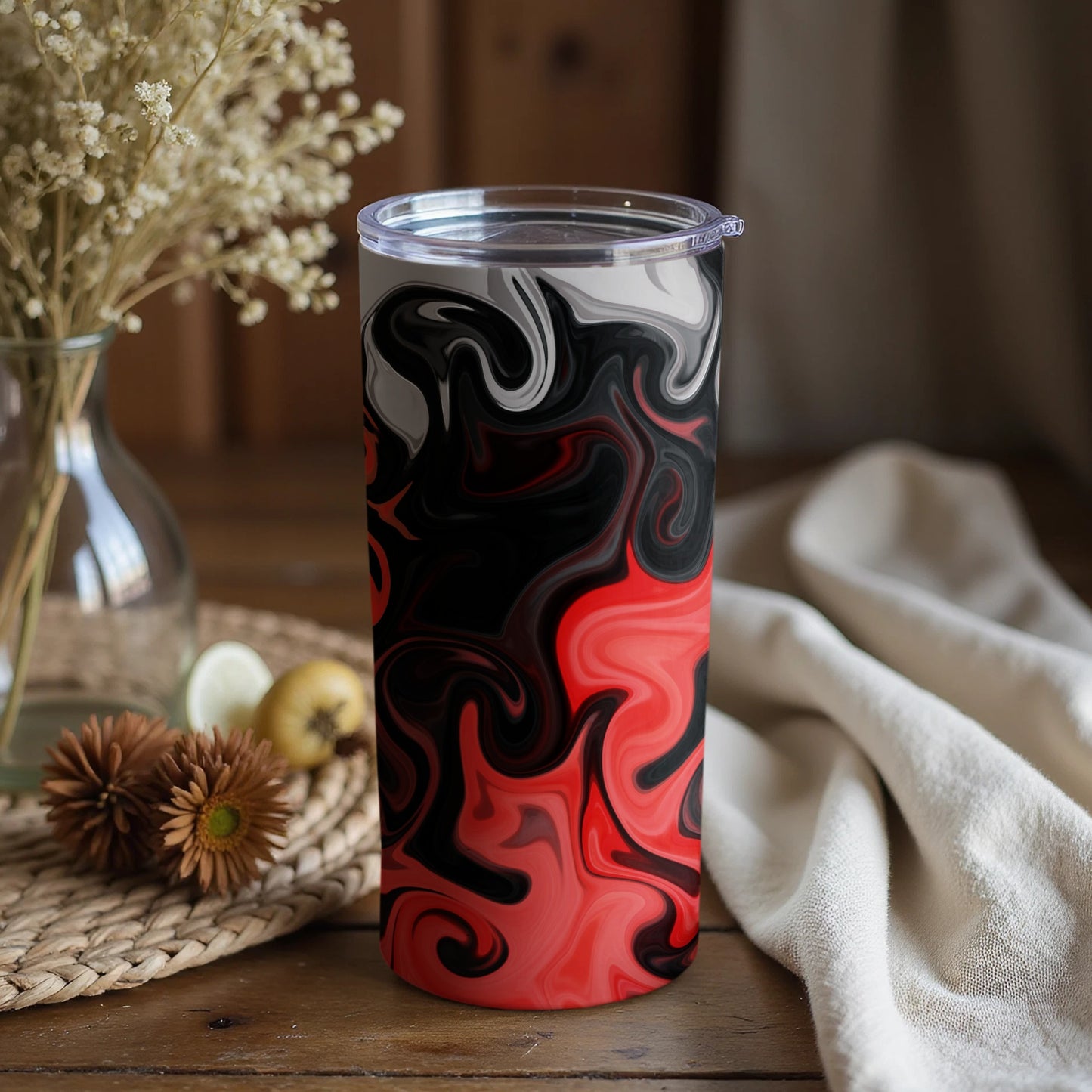 Swirl Pattern Tumbler Cup for Coffee or Tea Drinks