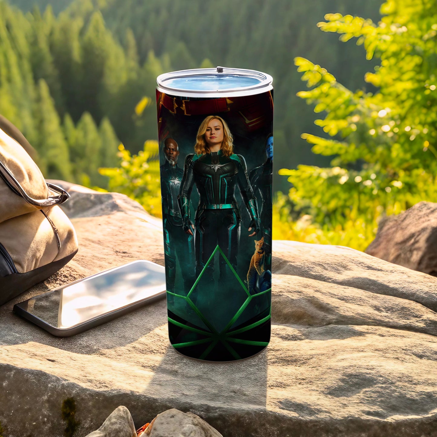 Captain Marvel Nick Fury Goose character tumbler product type