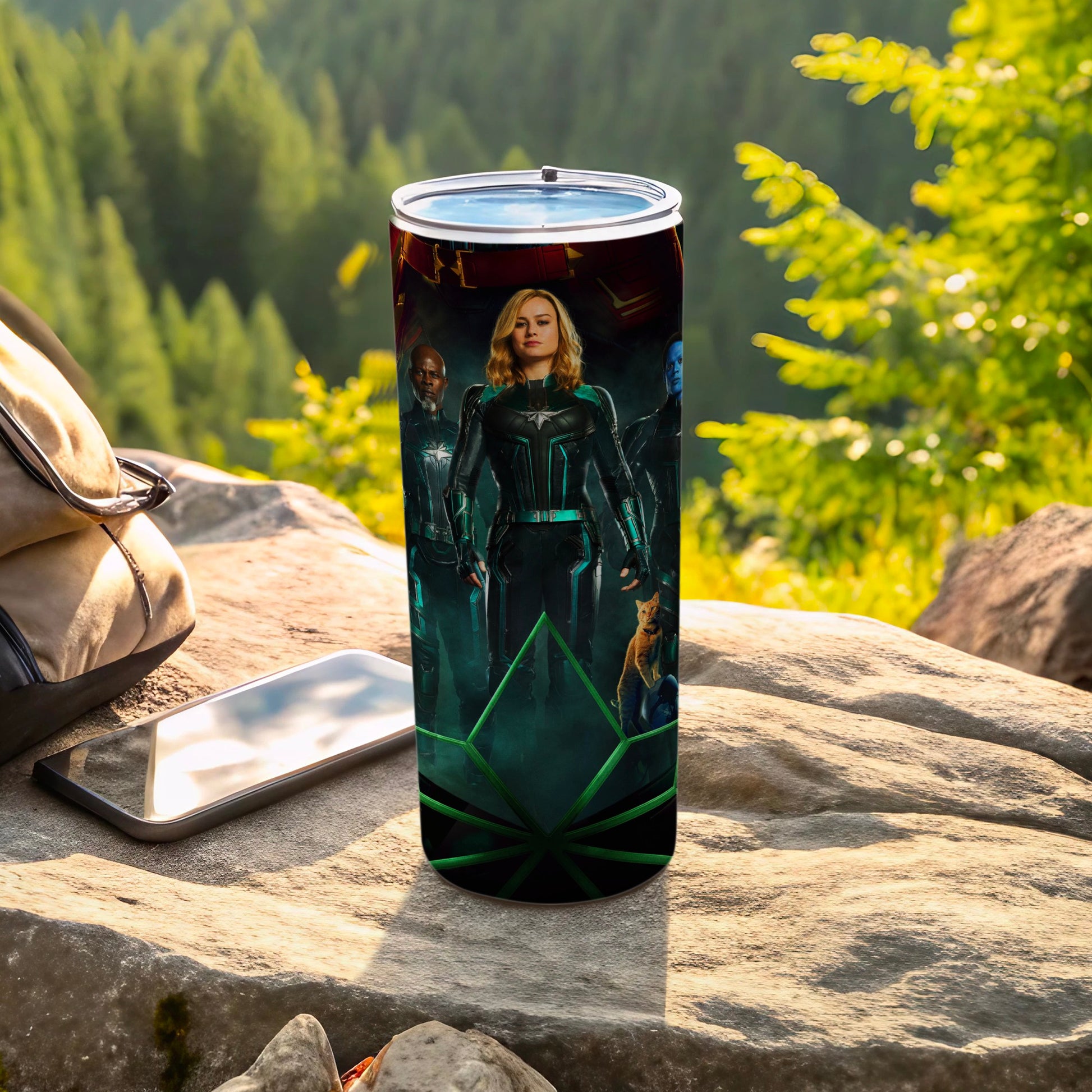 Captain Marvel Nick Fury Goose character tumbler product type
