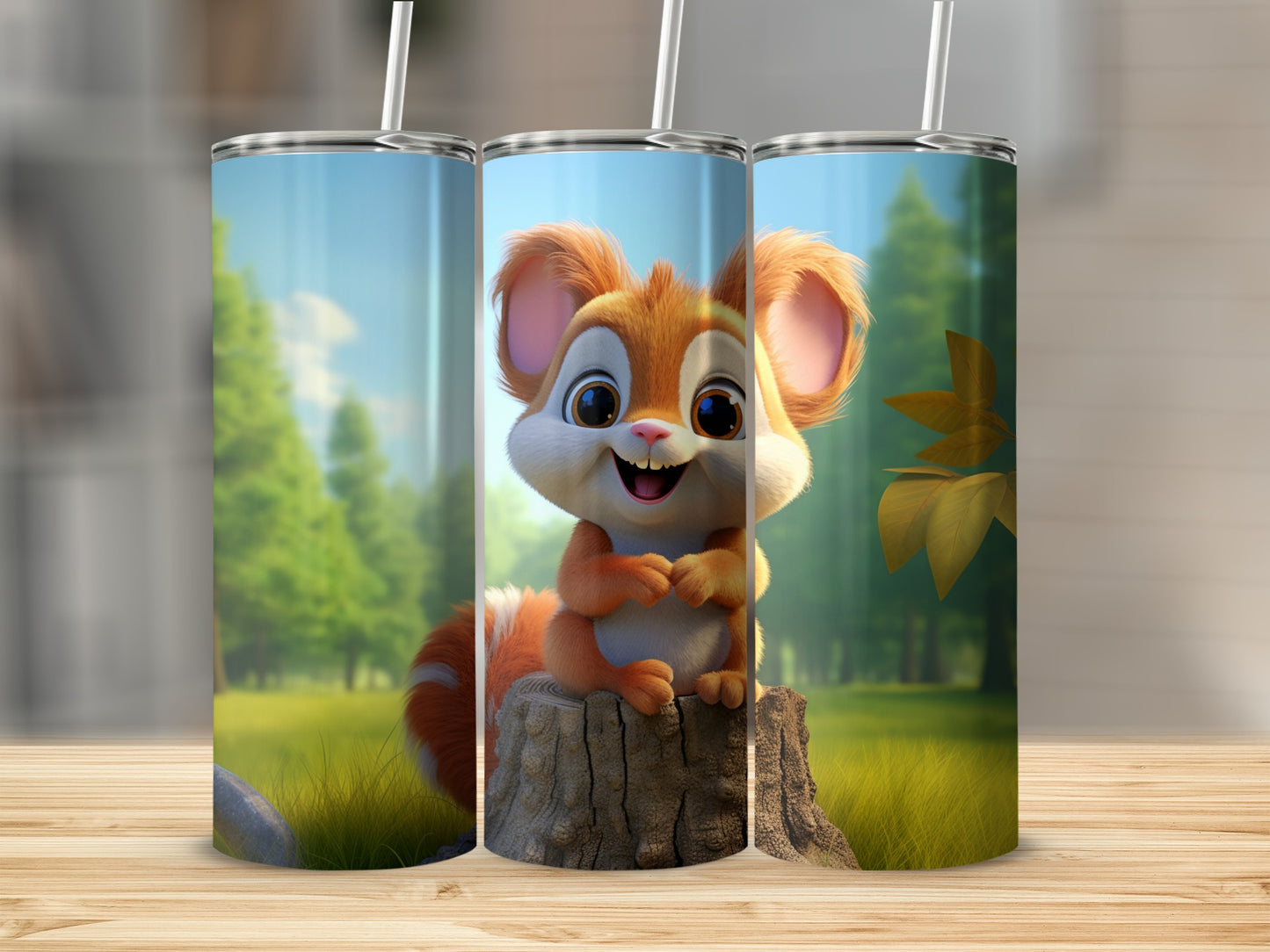 Cute Cartoon Squirrel Personalized Tumbler