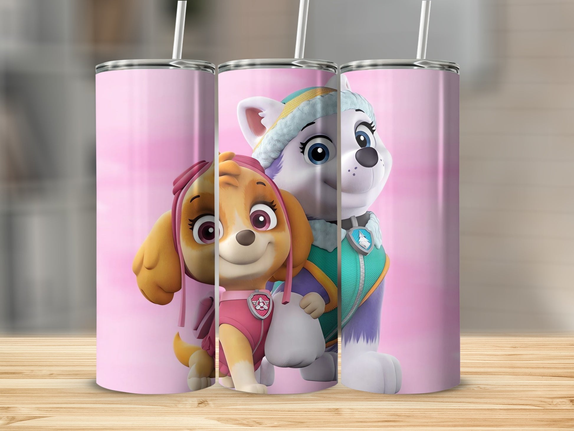 Cute Paw Patrol Pink Themed Character Tumbler Cup