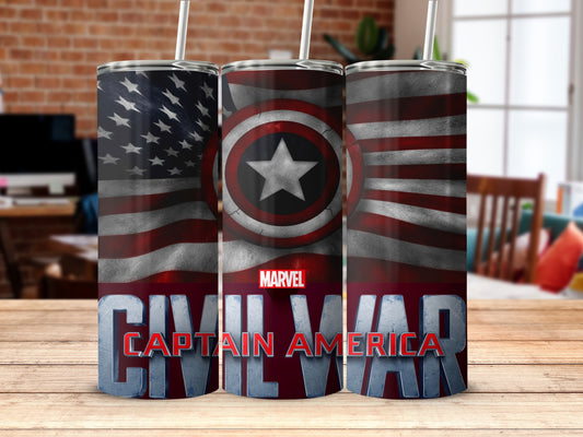 Marvel Civil War Captain America Flag Shield Tumbler product type